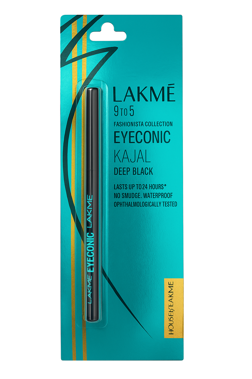 Lakmé 9to5 Eyeconic Kajal – Deep Black (Waterproof & Smudge-Proof)