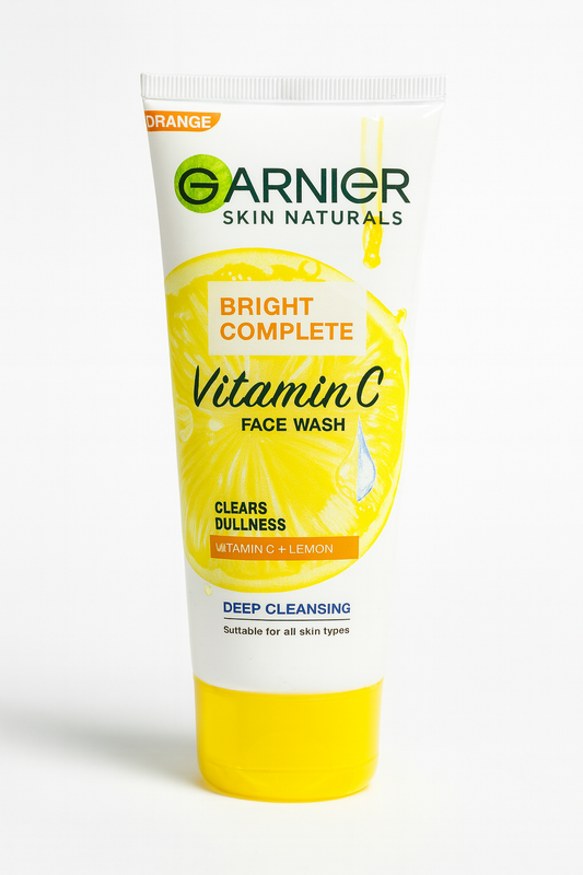 Garnier Bright Complete Vitamin C Face Wash – Deep Cleansing, Removes Dullness (100ml)