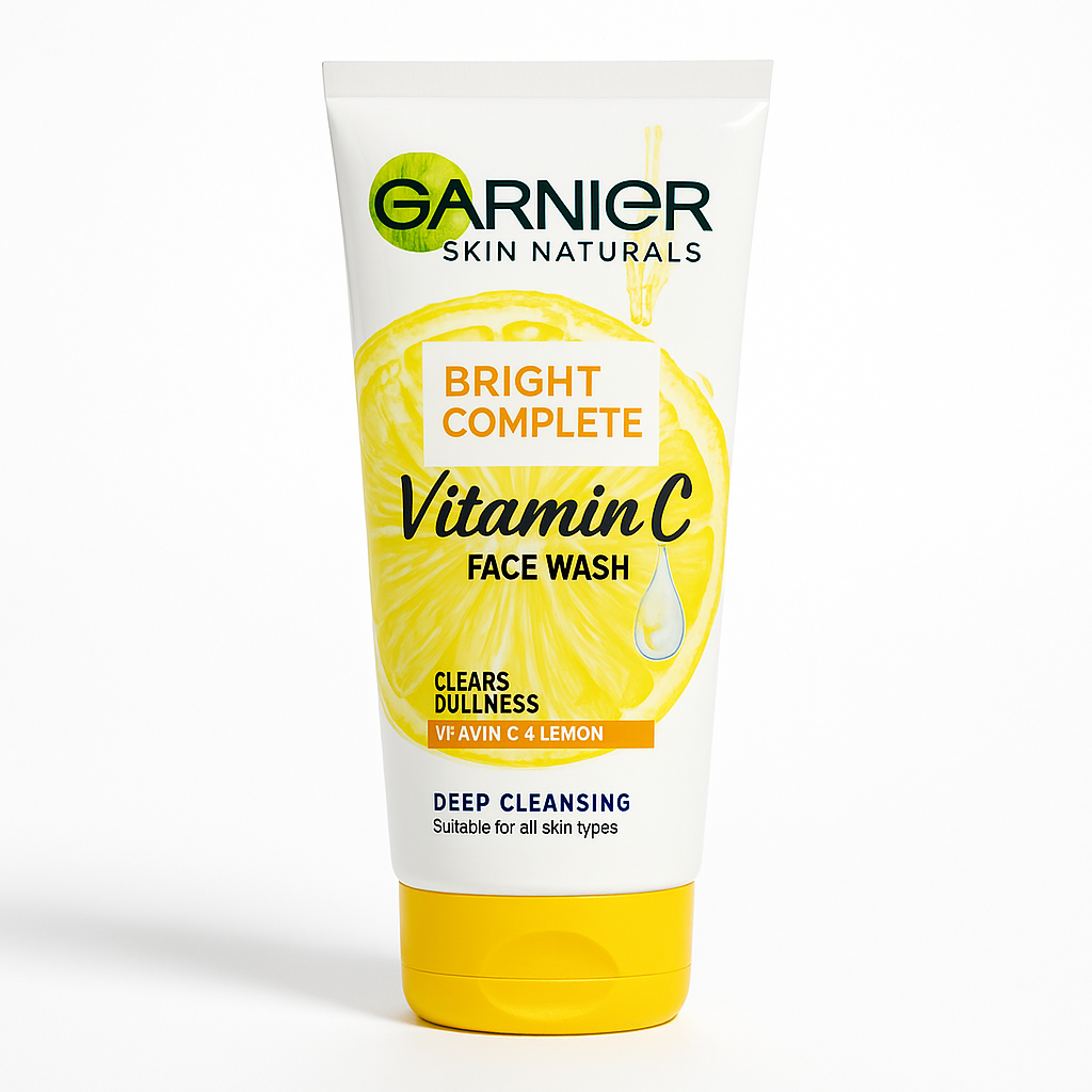 Garnier Bright Complete Vitamin C Face Wash – Deep Cleansing, Removes Dullness (100ml)